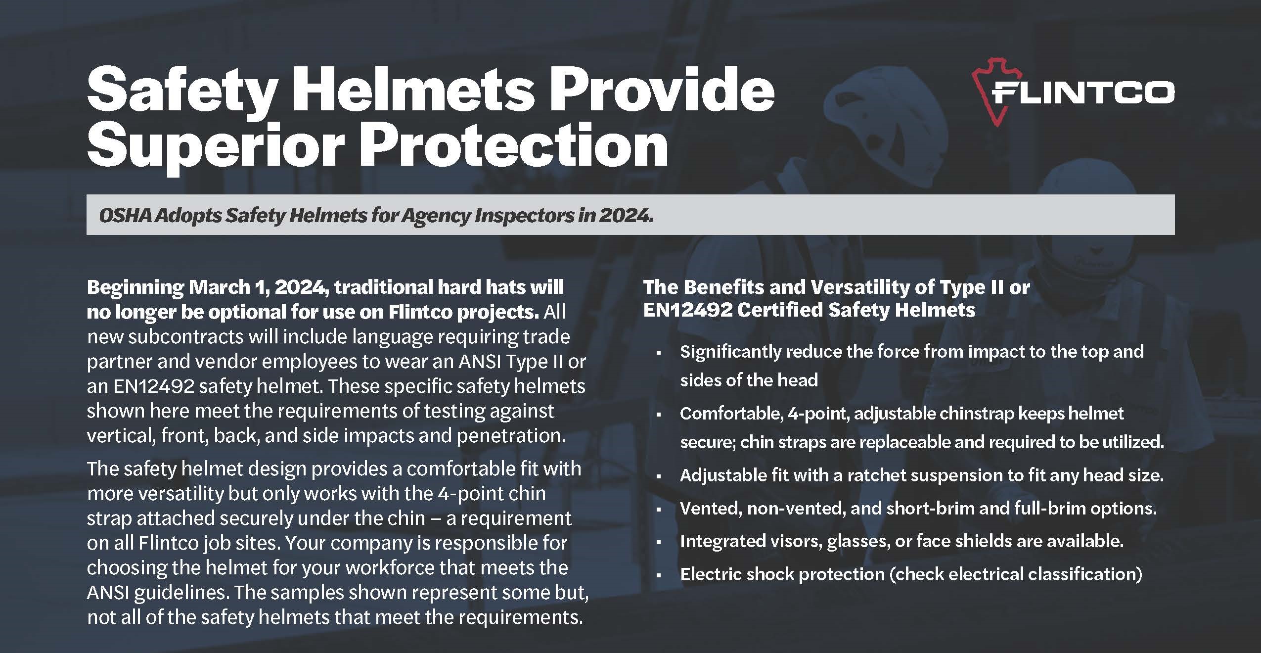 Safety Helmets Mandated Across All Flintco Projects