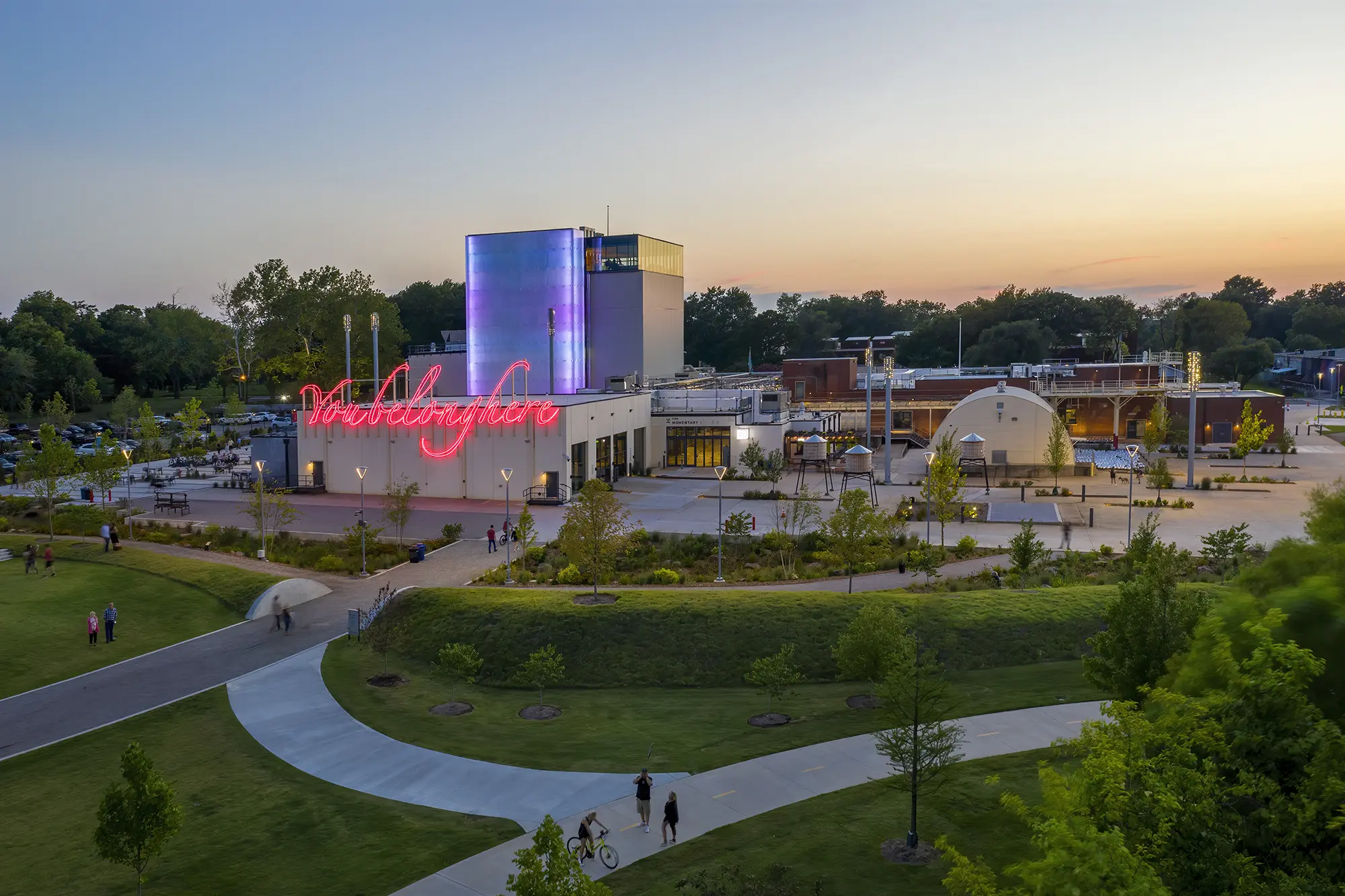 CBMAA Momentary Building at night